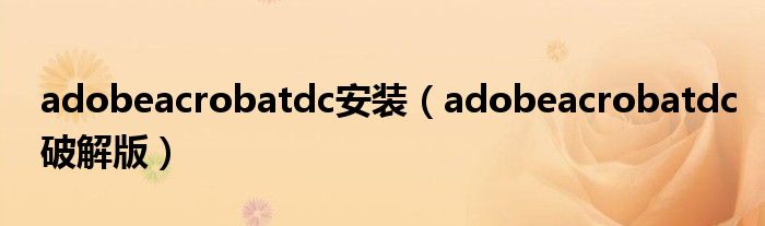 adobeacrobatdc安装(adobeacrobatdc破解版)