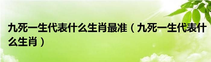 九死一生代表什么生肖最准(九死一生代表什么生肖)