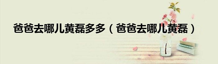 爸爸去哪儿黄磊多多(爸爸去哪儿黄磊)