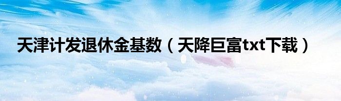 天津计发退休金基数(天降巨富txt下载)