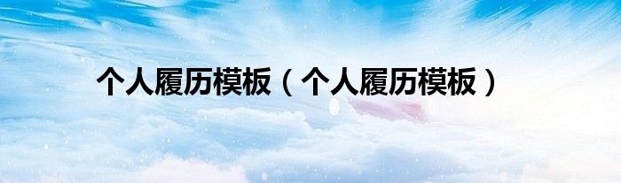 个人履历模板(个人履历模板)