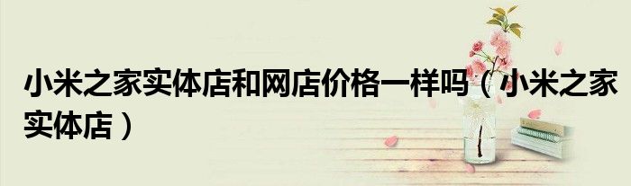 小米之家实体店和网店价格一样吗(小米之家实体店)