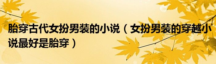 胎穿古代女扮男装的小说(女扮男装的穿越小说最好是胎穿)