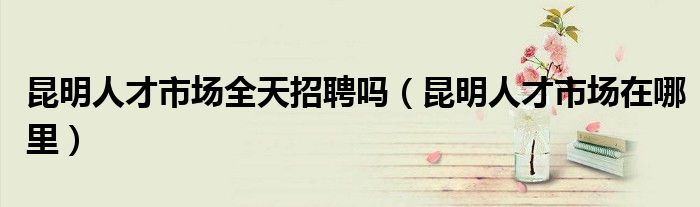 昆明人才市场全天招聘吗(昆明人才市场在哪里)