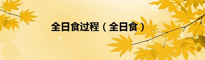 全日食过程（全日食）
