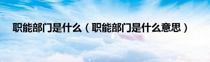职能部门是什么(职能部门是什么意思)