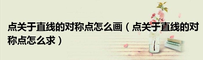 点关于直线的对称点怎么画(点关于直线的对称点怎么求)