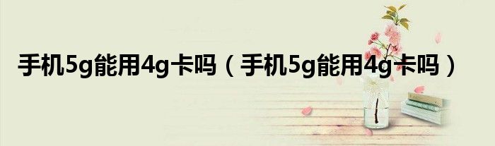 手机5g能用4g卡吗(手机5g能用4g卡吗)