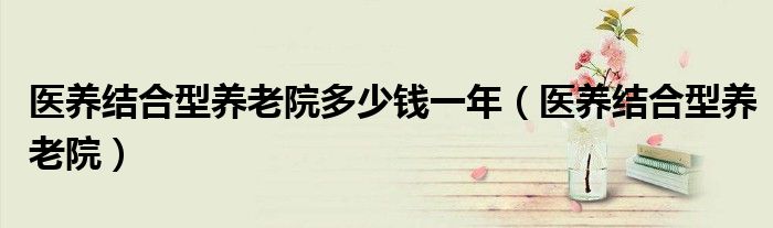 医养结合型养老院多少钱一年(医养结合型养老院)