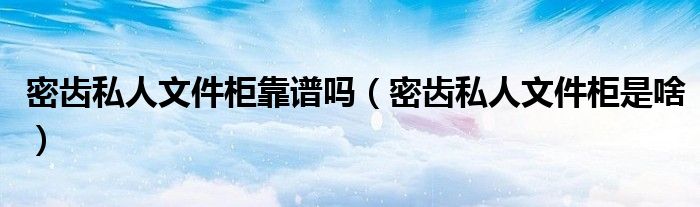 密齿私人文件柜靠谱吗(密齿私人文件柜是啥)