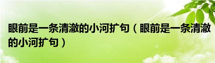 眼前是一条清澈的小河扩句(眼前是一条清澈的小河扩句)
