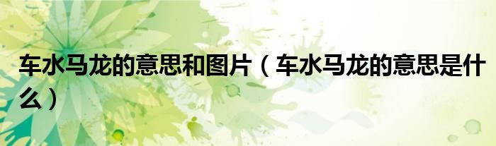 车水马龙的意思和图片(车水马龙的意思是什么)