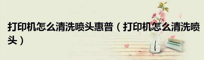 打印机怎么清洗喷头惠普(打印机怎么清洗喷头)