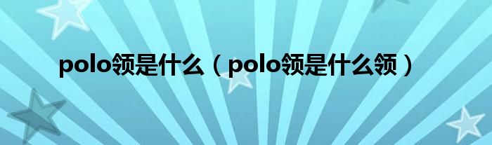 polo领是什么(polo领是什么领)