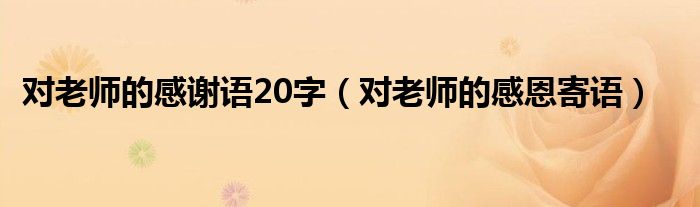 对老师的感谢语20字(对老师的感恩寄语)