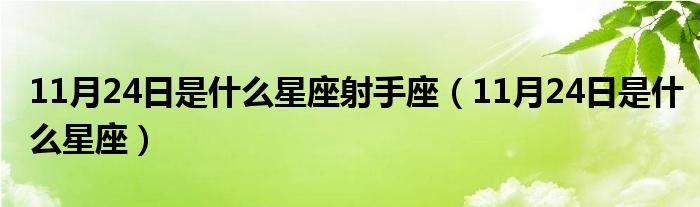 11月24日是什么星座射手座(11月24日是什么星座)