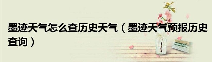 墨迹天气怎么查历史天气(墨迹天气预报历史查询)