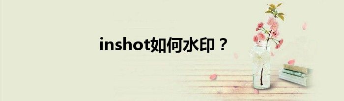 inshot如何水印?