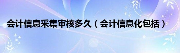会计信息采集审核多久(会计信息化包括)