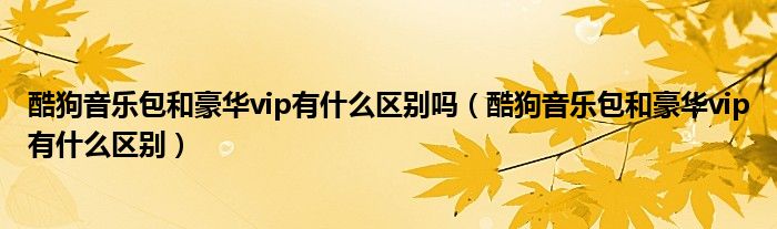 酷狗音乐包和豪华vip有什么区别吗(酷狗音乐包和豪华vip有什么区别)