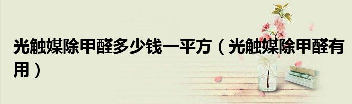 光触媒除甲醛多少钱一平方(光触媒除甲醛有用)