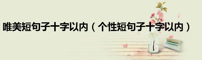 唯美短句子十字以内(个性短句子十字以内)