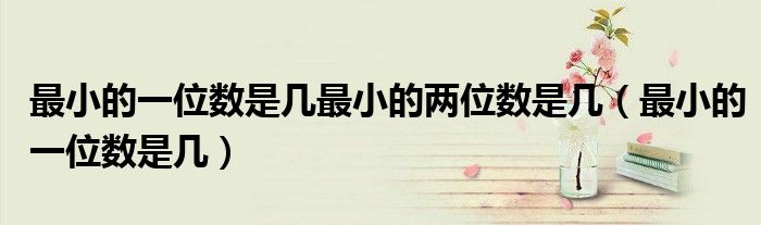最小的一位数是几最小的两位数是几(最小的一位数是几)