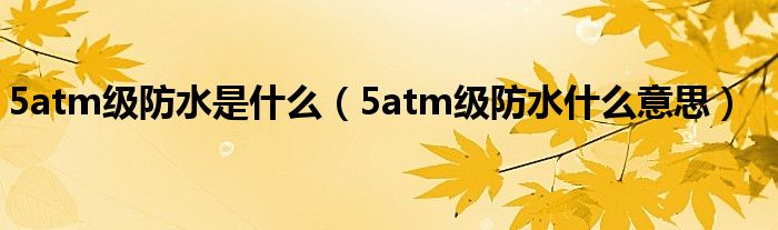 5atm级防水是什么(5atm级防水什么意思)