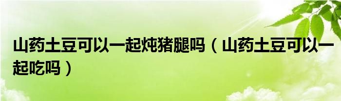 山药土豆可以一起炖猪腿吗(山药土豆可以一起吃吗)