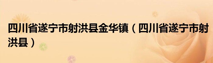 四川省遂宁市射洪县金华镇(四川省遂宁市射洪县)