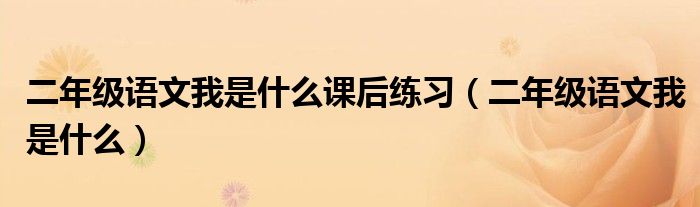 二年级语文我是什么课后练习(二年级语文我是什么)