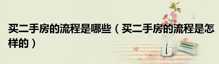 买二手房的流程是哪些(买二手房的流程是怎样的)