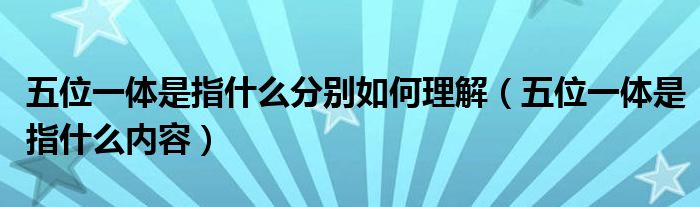 五位一体是指什么分别如何理解(五位一体是指什么内容)