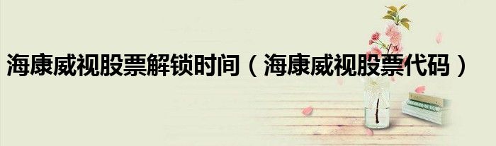 海康威视股票解锁时间(海康威视股票代码)