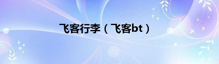 飞客行李(飞客bt)