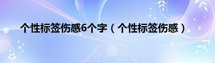 个性标签伤感6个字(个性标签伤感)