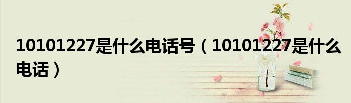 10101227是什么电话号(10101227是什么电话)