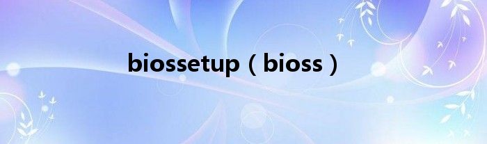 biossetup(bioss)
