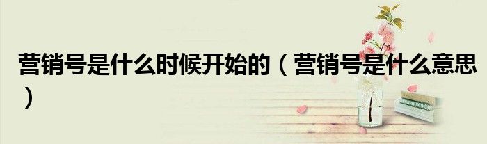 营销号是什么时候开始的（营销号是什么意思）