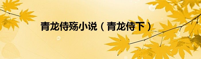 青龙侍殇小说（青龙侍下）