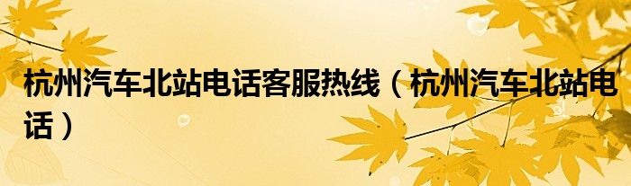杭州汽车北站电话客服热线(杭州汽车北站电话)