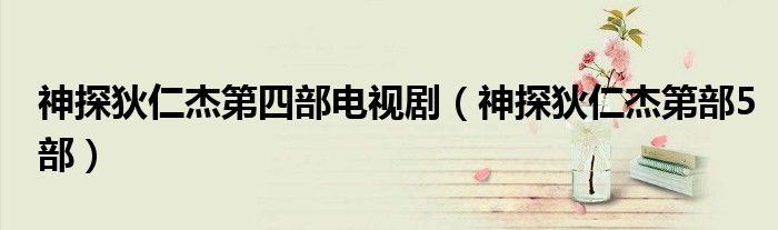 神探狄仁杰第四部电视剧(神探狄仁杰第部5部)