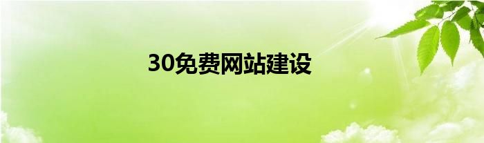 30免费网站建设