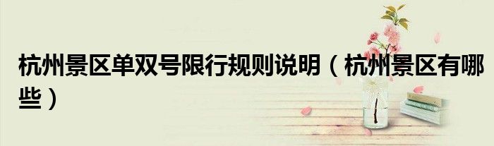 杭州景区单双号限行规则说明(杭州景区有哪些)