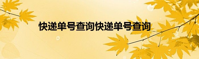 快递单号查询快递单号查询