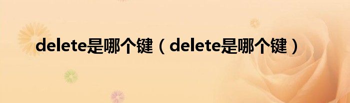 delete是哪个键(delete是哪个键)
