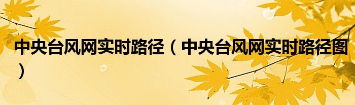中央台风网实时路径(中央台风网实时路径图)