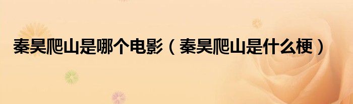 秦昊爬山是哪个电影(秦昊爬山是什么梗)