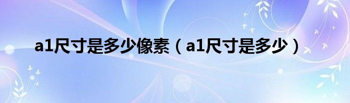 a1尺寸是多少像素(a1尺寸是多少)