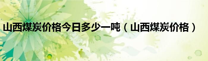 山西煤炭价格今日多少一吨（山西煤炭价格）